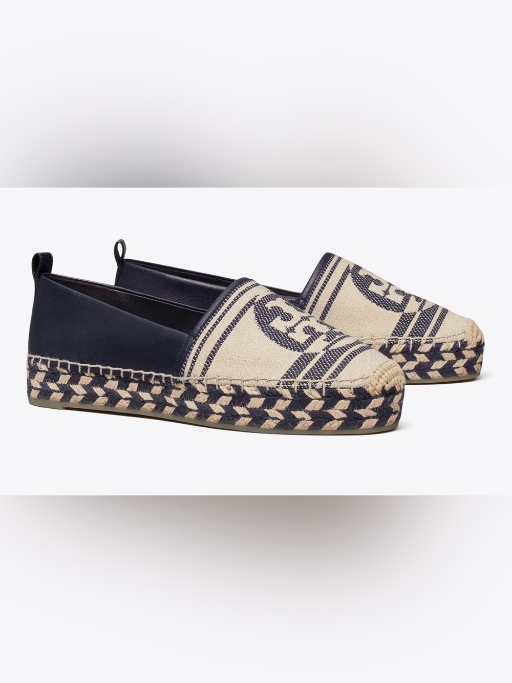 Tory Burch Navy Espadrille Loafer 
Women’s Size: 10M